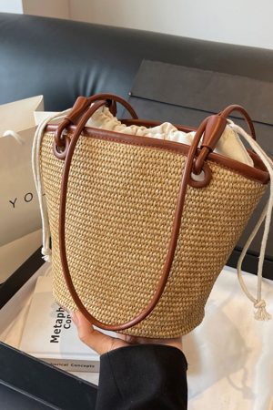 Summer Woven Straw Bag for Women, Handheld Casual Beach Shoulder Bag, Versatile 2025 Fashion Accessory