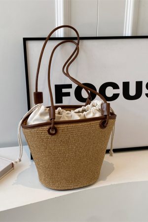 Summer Woven Straw Bag for Women, Handheld Casual Beach Shoulder Bag, Versatile 2025 Fashion Accessory