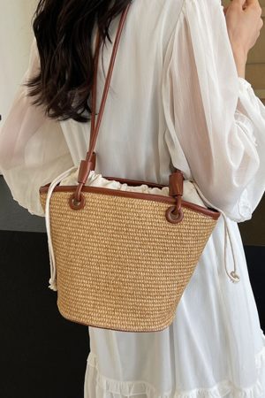 Summer Woven Straw Bag for Women, Handheld Casual Beach Shoulder Bag, Versatile 2025 Fashion Accessory