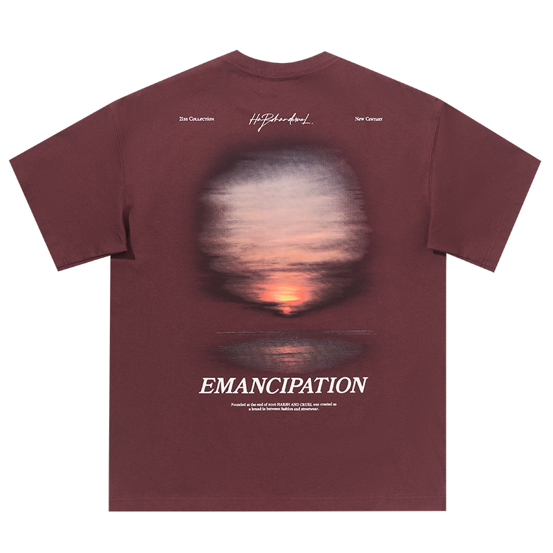 Sunset American Street Short Sleeve Pure Cotton T-Shirt for Couples - Trendy 90s Inspired Fashion Sunset American Street Short Sleeve Pure Cotton T-Shirt for Couples - Trendy 90s Inspired Fashion