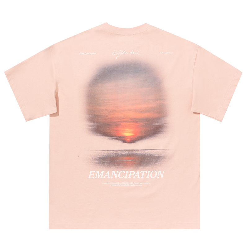 Sunset American Street Short Sleeve Pure Cotton T-Shirt for Couples - Trendy 90s Inspired Fashion Sunset American Street Short Sleeve Pure Cotton T-Shirt for Couples - Trendy 90s Inspired Fashion