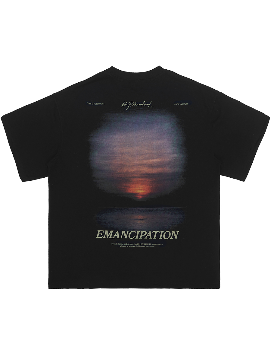 Sunset American Street Short Sleeve Pure Cotton T-Shirt for Couples - Trendy 90s Inspired Fashion Sunset American Street Short Sleeve Pure Cotton T-Shirt for Couples - Trendy 90s Inspired Fashion