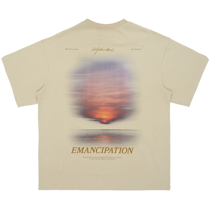 Sunset American Street Short Sleeve Pure Cotton T-Shirt for Couples - Trendy 90s Inspired Fashion Sunset American Street Short Sleeve Pure Cotton T-Shirt for Couples - Trendy 90s Inspired Fashion