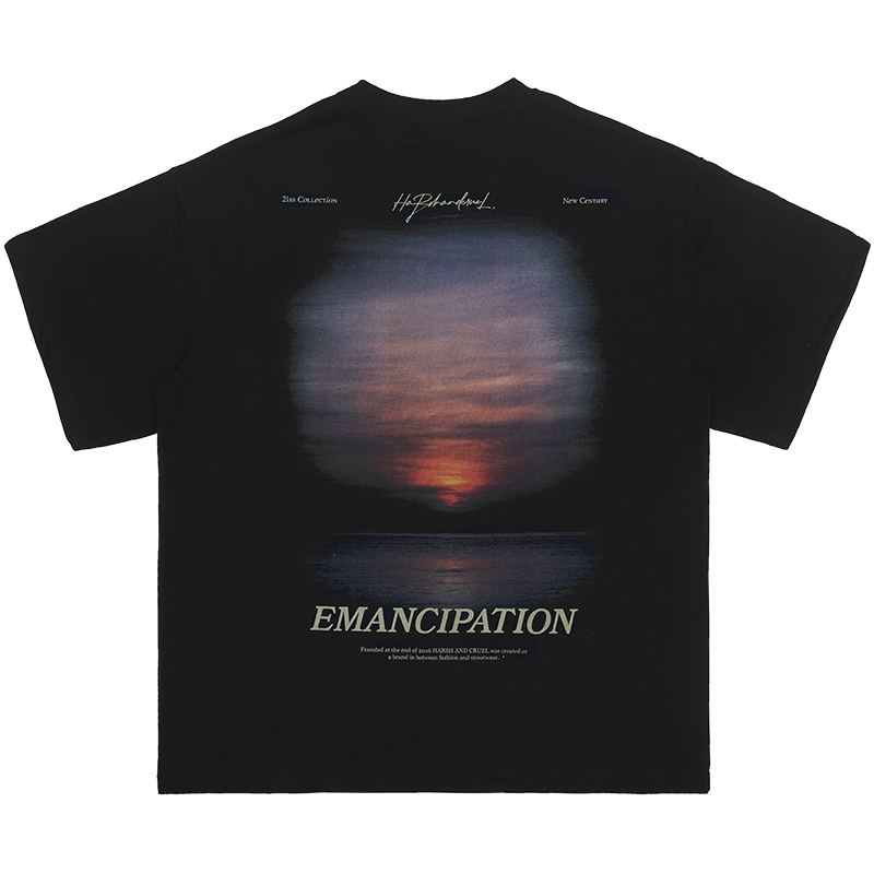 Sunset American Street Short Sleeve Pure Cotton T-Shirt for Couples - Trendy 90s Inspired Fashion Sunset American Street Short Sleeve Pure Cotton T-Shirt for Couples - Trendy 90s Inspired Fashion