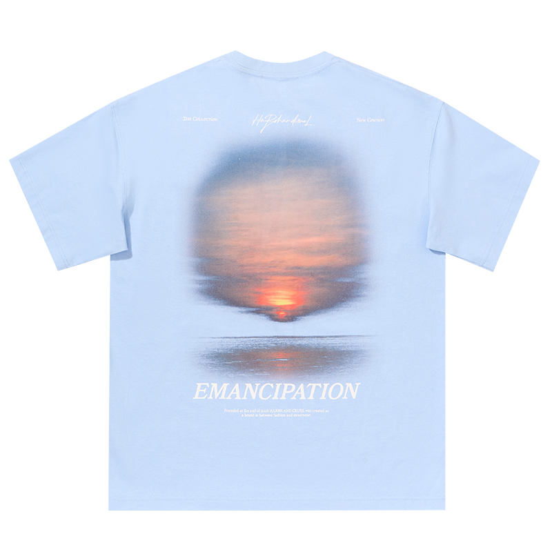 Sunset American Street Short Sleeve Pure Cotton T-Shirt for Couples - Trendy 90s Inspired Fashion Sunset American Street Short Sleeve Pure Cotton T-Shirt for Couples - Trendy 90s Inspired Fashion