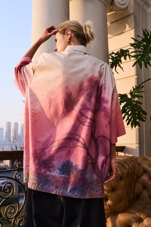 Sunset Impression Cuba Short Sleeve Shirt | Harsh and Cruel Style, Casual Wear, Vacation Fashion, Trendy Summer Top