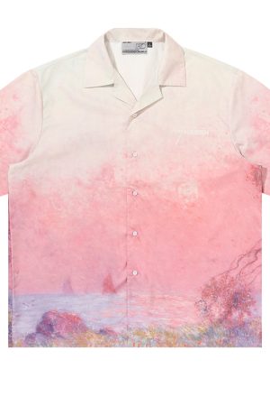 Sunset Impression Cuba Short Sleeve Shirt | Harsh and Cruel Style, Casual Wear, Vacation Fashion, Trendy Summer Top