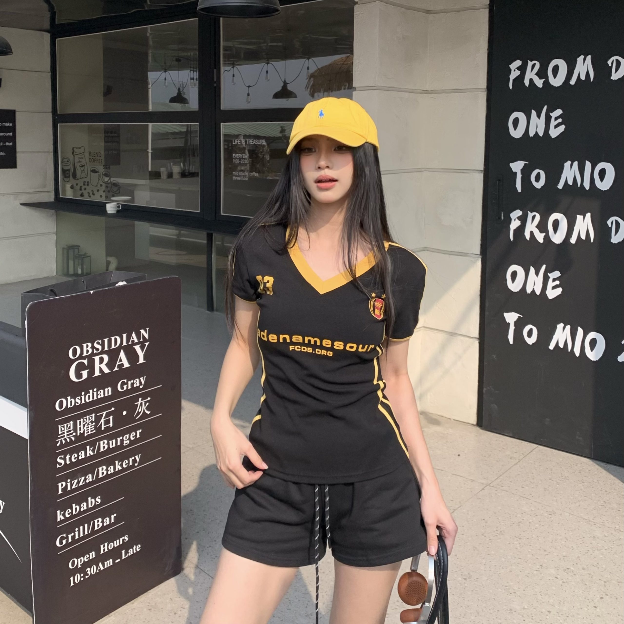 Sweet Cool Three Stripe V-Neck Short Sleeve T-Shirt for Women - Slim Fit American Style Summer 2025 Top Sweet Cool Three Stripe V-Neck Short Sleeve T-Shirt for Women - Slim Fit American Style Summer 2025 Top