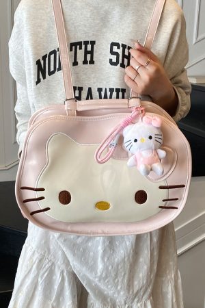 Textured Oil Wax Leather Cartoon Backpack for Women - Cute Summer 2025 Large Capacity Small Square Bag