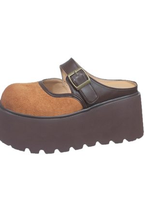 Thick-Soled Closed-Toe Slip-On Mary Jane Slippers for Women, Height Increase 8cm, Summer 2025 Outdoor Fashion Footwear