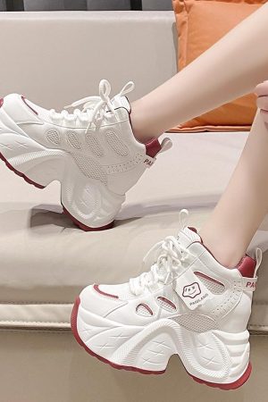Thick-Soled European-Style Dad Shoes for Women, 2025 Spring Casual Footwear, Height-Increasing Sneakers for Petite Women