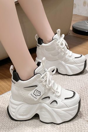 Thick-Soled European-Style Dad Shoes for Women, 2025 Spring Casual Footwear, Height-Increasing Sneakers for Petite Women