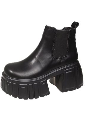 Thick-Soled Fleece-Lined Black Martin Boots for Women - 2024 Spring Autumn Chelsea Style Slim Ankle Boots for Winter Fashion