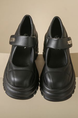 Thick-Soled Platform Mary Jane Shoes for Women - Height-Increasing Casual Velcro Sports Shoes for Spring and Autumn 2024