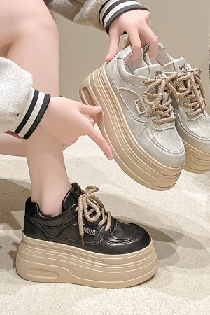 Thick-Soled Platform Shoes for Petite Women | Height-Increasing Casual Sports Shoes | Versatile Spring & Autumn Style 2024