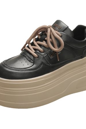 Thick-Soled Platform Shoes for Petite Women | Height-Increasing Casual Sports Shoes | Versatile Spring & Autumn Style 2024
