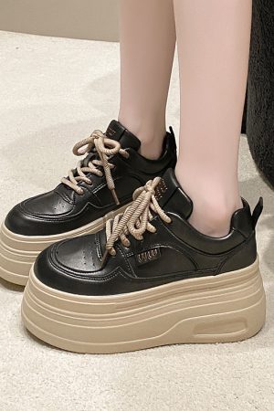 Thick-Soled Platform Shoes for Petite Women | Height-Increasing Casual Sports Shoes | Versatile Spring & Autumn Style 2024