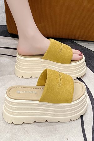 Thick-Soled Summer Sandals for Women - 2025 Fairy Style, Height-Increasing 8cm, Trendy Slippers for Skirts and Dresses