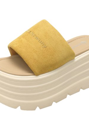 Thick-Soled Summer Sandals for Women - 2025 Fairy Style, Height-Increasing 8cm, Trendy Slippers for Skirts and Dresses