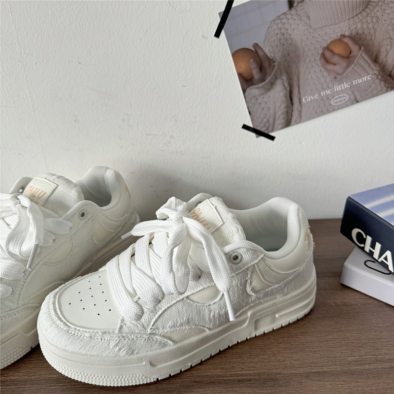 Thick-Soled White Bread Shoes for Men and Women - Niche Destructive Style, Versatile National Trend Sports and Skateboard Footwear Thick-Soled White Bread Shoes for Men and Women - Niche Destructive Style, Versatile National Trend Sports and Skateboard Footwear