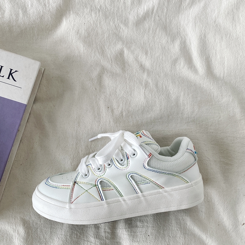 Thick-Soled White Bread Shoes for Women - 2025 Spring Autumn Retro Sports Sneakers, Versatile Y2K Style Thick-Soled White Bread Shoes for Women - 2025 Spring Autumn Retro Sports Sneakers, Versatile Y2K Style