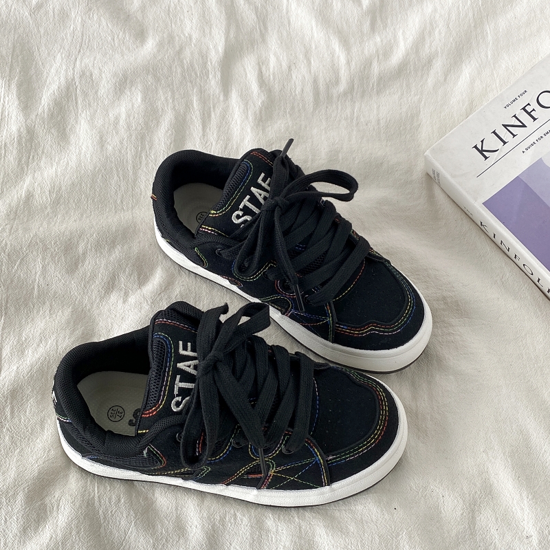 Thick-Soled White Bread Shoes for Women - 2025 Spring Autumn Retro Sports Sneakers, Versatile Y2K Style Thick-Soled White Bread Shoes for Women - 2025 Spring Autumn Retro Sports Sneakers, Versatile Y2K Style