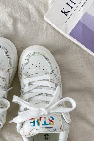 Thick-Soled White Bread Shoes for Women - 2025 Spring Autumn Retro Sports Sneakers, Versatile Y2K Style