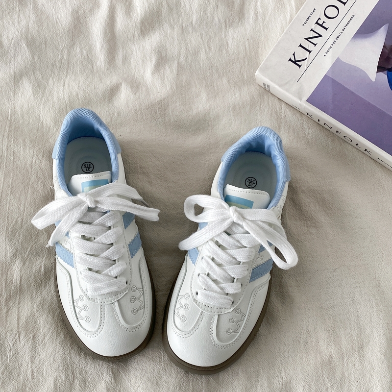 Thick-Soled White Casual Sneakers for Women - Han-Style Chic Spring 2025 Versatile Niche Footwear Thick-Soled White Casual Sneakers for Women - Han-Style Chic Spring 2025 Versatile Niche Footwear