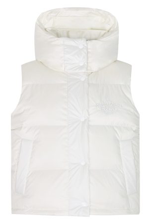 Thickened Warm Slim Fit Hooded Vest Jacket - Trendy Winter Outerwear with Slogan Design for Effortless Style