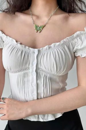 Three-Dimensional Cut Lace Short Sleeve T-shirt for Women, Slim Fit High Waist Top, European and American Style, Trendy 90s Look