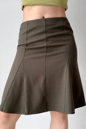 Three-Dimensional Cut Mermaid Skirt - Women's Mid-Waist A-Line Slimming Skirt in European American Style