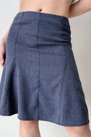 Three-Dimensional Cut Mermaid Skirt - Women's Mid-Waist A-Line Slimming Skirt in European American Style