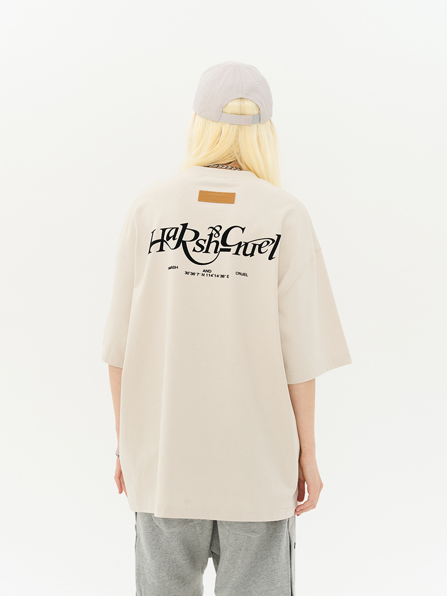 Three-Dimensional Plush Logo Text Cotton Knitted Short Sleeve T-Shirt - American Style Casual Fashion Three-Dimensional Plush Logo Text Cotton Knitted Short Sleeve T-Shirt - American Style Casual Fashion