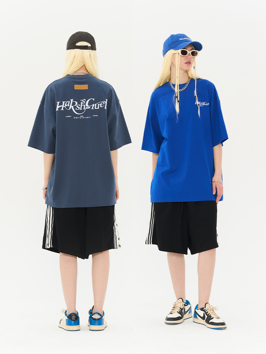 Three-Dimensional Plush Logo Text Cotton Knitted Short Sleeve T-Shirt - American Style Casual Fashion Three-Dimensional Plush Logo Text Cotton Knitted Short Sleeve T-Shirt - American Style Casual Fashion