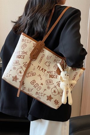 Trendy 2025 Women's Large Capacity Tote Bag - Versatile Commuter Shoulder Bag for Everyday Fashion