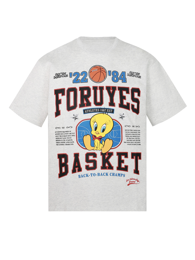 Trendy American Bird Basketball Letter Print Short Sleeve T-Shirt for Couples - Spring Summer Style, Casual Y2K Vibe Trendy American Bird Basketball Letter Print Short Sleeve T-Shirt for Couples - Spring Summer Style, Casual Y2K Vibe