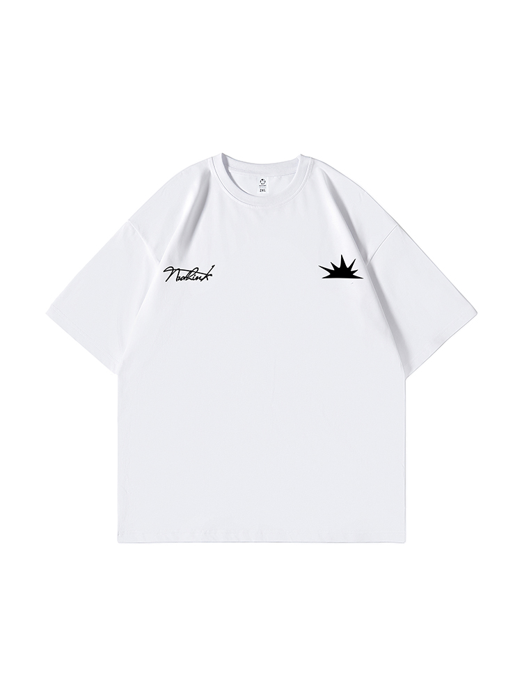 Trendy American Minimalist Short-Sleeve T-Shirt for Men, Loose Fit Plus Size Couple's Top for Spring Fashion Trendy American Minimalist Short-Sleeve T-Shirt for Men, Loose Fit Plus Size Couple's Top for Spring Fashion