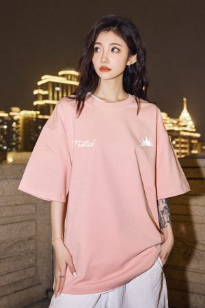 Trendy American Minimalist Short-Sleeve T-Shirt for Men, Loose Fit Plus Size Couple's Top for Spring Fashion