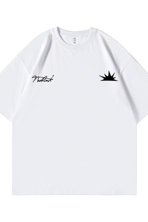 Trendy American Minimalist Short-Sleeve T-Shirt for Men, Loose Fit Plus Size Couple's Top for Spring Fashion