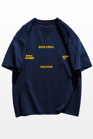 Trendy American Retro Letter Short-Sleeve T-Shirt for Men and Women, Pure Cotton, Plus Size, Loose Fit, Chic Hong Kong Style