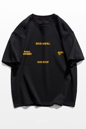 Trendy American Retro Letter Short-Sleeve T-Shirt for Men and Women, Pure Cotton, Plus Size, Loose Fit, Chic Hong Kong Style