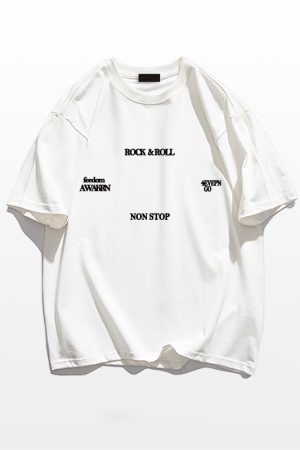 Trendy American Retro Letter Short-Sleeve T-Shirt for Men and Women, Pure Cotton, Plus Size, Loose Fit, Chic Hong Kong Style