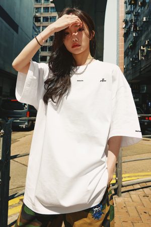 Trendy American Style Letter Short-Sleeve T-Shirt for Men, Loose Fit Plus Size, Cool 2025 Couple Style, Casual Streetwear Fashion