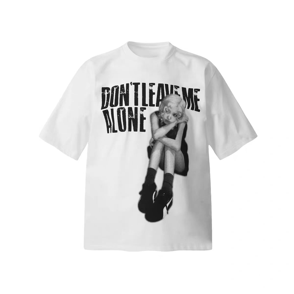 Trendy American-Style Portrait Printed Short-Sleeve T-Shirt for Women - Summer Loose Fit Pure Cotton Slimming Tee Top Trendy American-Style Portrait Printed Short-Sleeve T-Shirt for Women - Summer Loose Fit Pure Cotton Slimming Tee Top