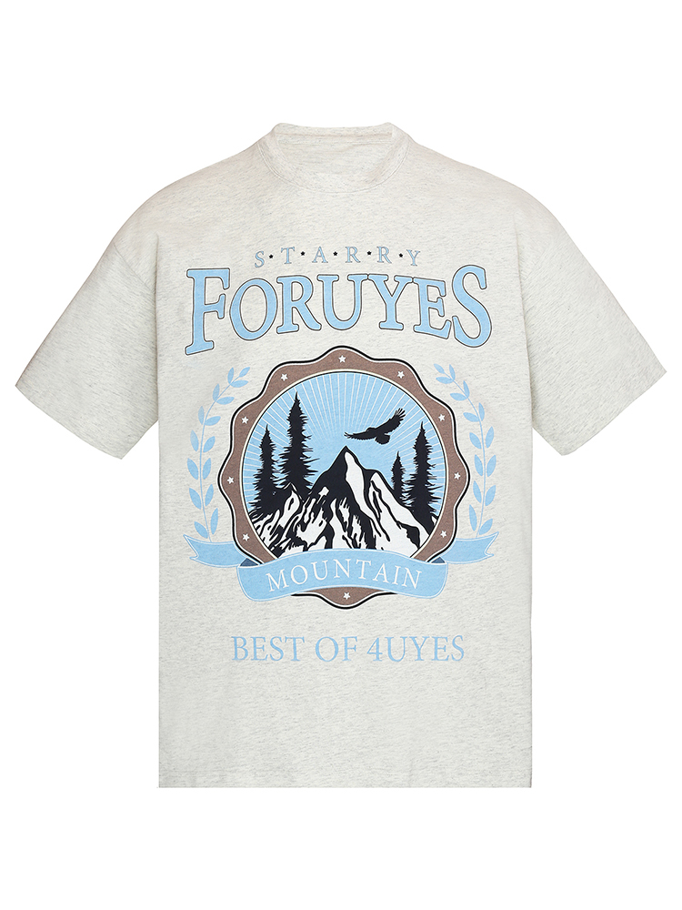 Trendy American Vintage Mountain Wheat Spike Loose T-Shirt for Men and Women - Spring Summer Short Sleeve Round Neck Fashion Top Trendy American Vintage Mountain Wheat Spike Loose T-Shirt for Men and Women - Spring Summer Short Sleeve Round Neck Fashion Top