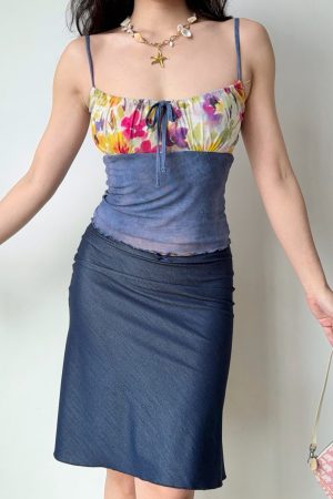 Trendy Backless Spliced Camisole Top - Women's DIY Printed Outerwear in European and American Style