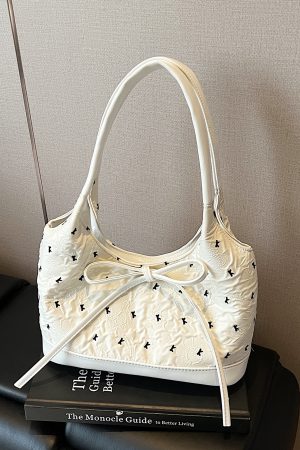 Trendy Bowknot Tote Bucket Bag for Women - High-End Versatile Shoulder Bag Style 2025