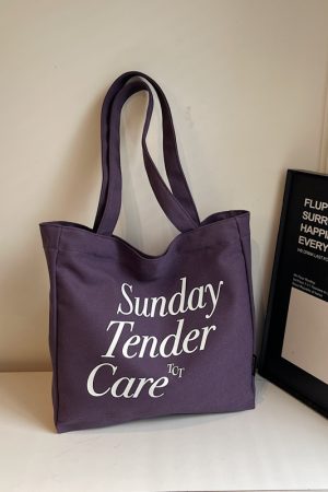 Trendy Canvas Tote Bag for Women, 2025 Casual Single-Shoulder Design, Spacious Student Bag, Everyday Essential