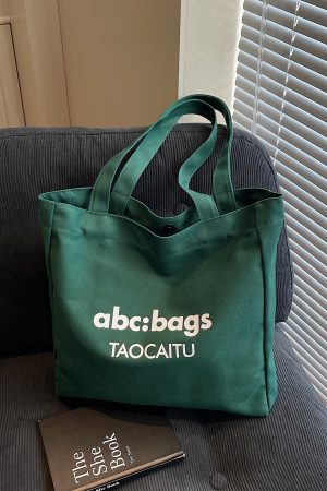 Trendy Canvas Tote Bag for Women, 2025 Casual Single-Shoulder Design, Spacious Student Bag, Everyday Essential