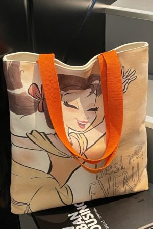 Trendy Cartoon Canvas Tote Bag for Girls - Large Capacity Shoulder Bag for School, Commuting, and Everyday Use